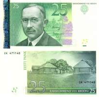 *25 estónskych korún Estónsko 2007, P87 UNC - Kliknutím na obrázok zatvorte -